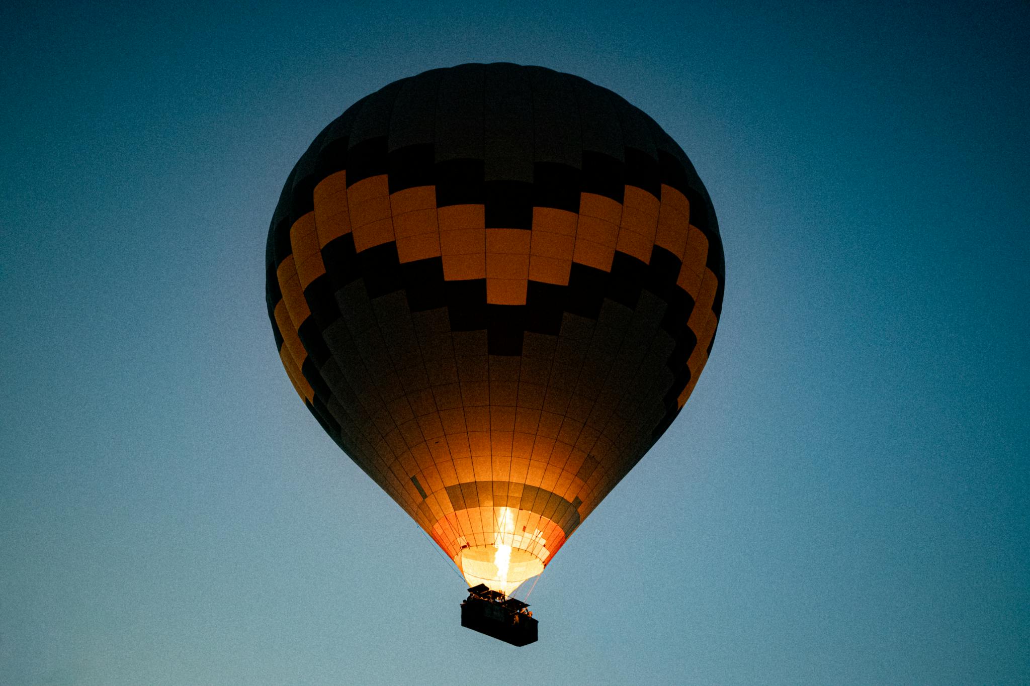 low angle shot of a flying hot Home